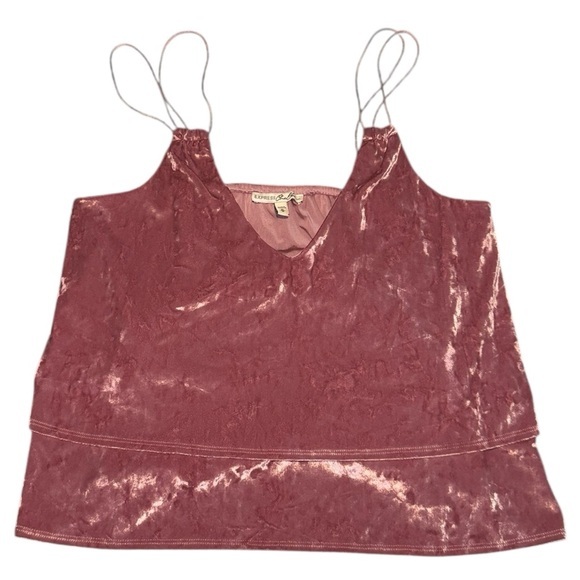 Express Tops - Express One Eleven Crushed Velvet Tank Top – Size M – Blush Pink – Soft Stretch